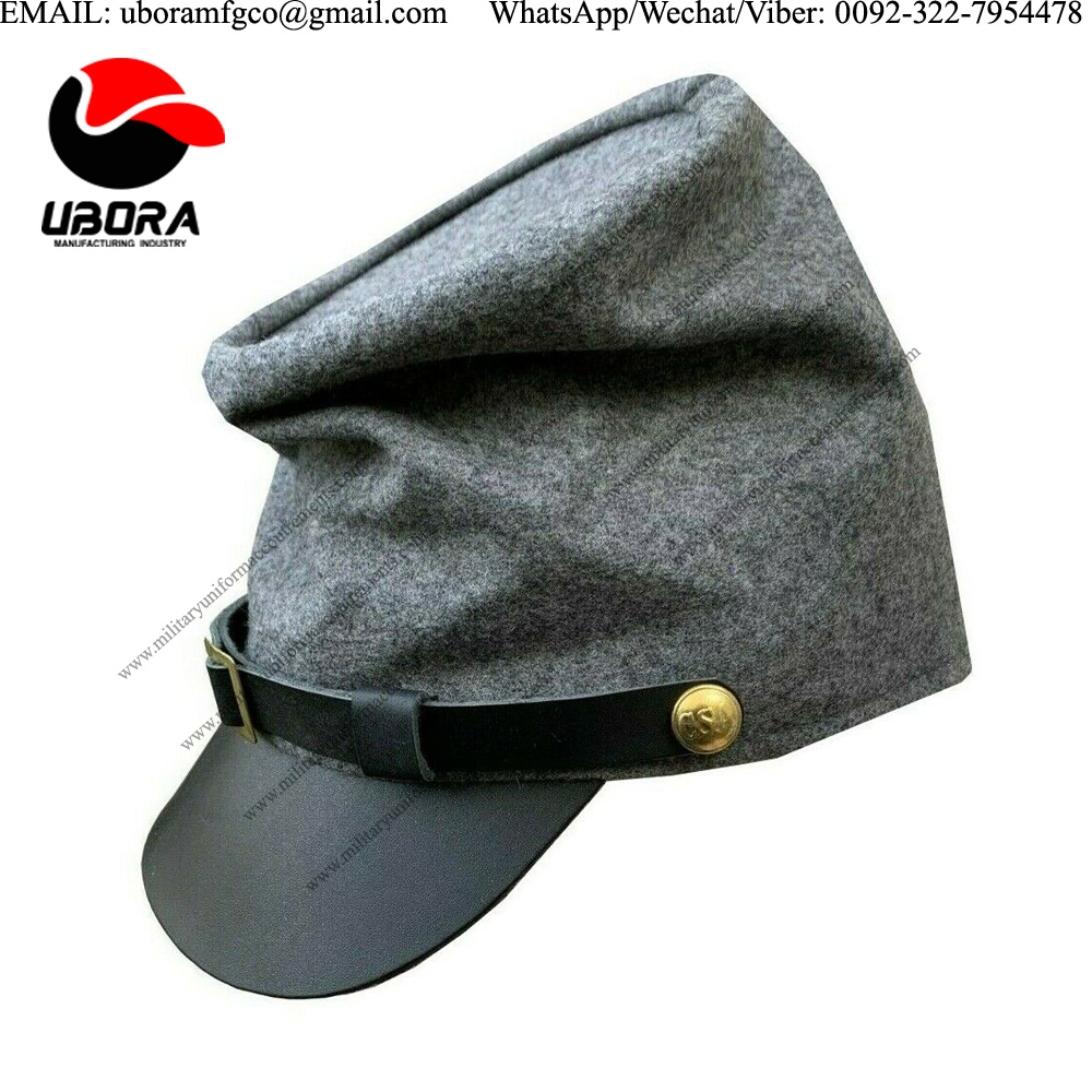 American Civil war confederate (Forage) Bummer Hat Grey Kepi  Visor Cap MILITARY Hand Embroidery 